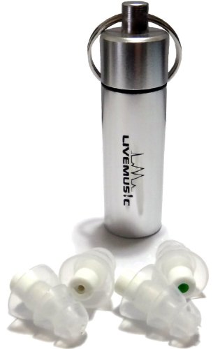 LiveMus!c HearSafe Earplugs, High Fidelity Ear Plugs for Musicians, Live Concert, Drummer, DJ, Clubs, Shooting, Motorbike, Noise Protection - Standard