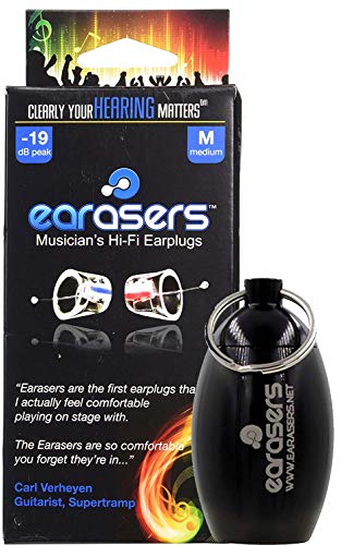 Earasers Hi-Fi High Fidelity Earplugs with Case (Medium)
